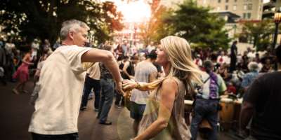 Couple Dancing at Drum Circle